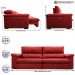 Sofá Retrátil e Reclinável 2,95m Molas Ensacadas Cama inBox Big Home com Bordado Velusoft Vermelho
