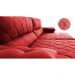 Sofá Retrátil e Reclinável 2,95m Molas Ensacadas Cama inBox Big Home com Bordado Velusoft Vermelho
