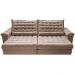 Sofá Retrátil e Reclinável 2,95m Molas Ensacadas Cama inBox Big Space com Bordado 3D Velusoft Bege