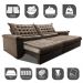 Sofá Retrátil e Reclinável 2,95m Molas Ensacadas Cama inBox Big Space com Bordado 3D Velusoft Castor