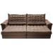 Sofá Retrátil e Reclinável 2,95m Molas Ensacadas Cama inBox Big Space com Bordado 3D Velusoft Castor