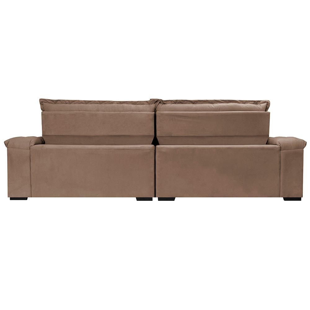 Sofá Retrátil e Reclinável 2,95m Molas Ensacadas Cama inBox Big Space com Bordado 3D Velusoft Castor