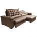 Sofá Retrátil e Reclinável 2,95m Molas Ensacadas Cama inBox Big Space com Bordado 3D Velusoft Castor