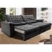 Sofá Retrátil e Reclinável 2,95m Molas Ensacadas Cama inBox Big Space com Bordado 3D Velusoft Cinza