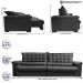 Sofá Retrátil e Reclinável 2,95m Molas Ensacadas Cama inBox Big Space com Bordado 3D Velusoft Cinza
