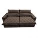 Sofá Retrátil e Reclinável 2,95m Molas Ensacadas Cama inBox Elegance com ThermoGel Velusoft Café