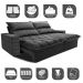 Sofá Retrátil e Reclinável 2,95m Molas Ensacadas Cama inBox Elegance com ThermoGel Velusoft Cinza