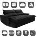 Sofá Retrátil e Reclinável 2,95m Molas Ensacadas Cama inBox Elegance com ThermoGel Velusoft Preto