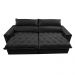 Sofá Retrátil e Reclinável 2,95m Molas Ensacadas Cama inBox Elegance com ThermoGel Velusoft Preto