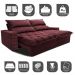Sofá Retrátil e Reclinável 2,95m Molas Ensacadas Cama inBox Elegance com ThermoGel Velusoft Vinho