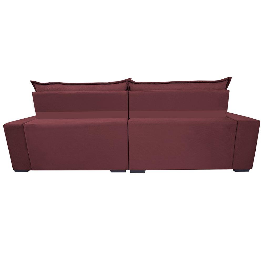 Sofá Retrátil e Reclinável 2,95m Molas Ensacadas Cama inBox Elegance com ThermoGel Velusoft Vinho