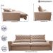 Sofá Retrátil e Reclinável 2,95m Molas Ensacadas Cama inBox Spazus com Bordado 3D Velusoft Bege