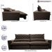 Sofá Retrátil e Reclinável 2,95m Molas Ensacadas Cama inBox Spazus com Bordado 3D Velusoft Café