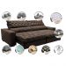 Sofá Retrátil e Reclinável 2,95m Molas Ensacadas Cama inBox Spazus com Bordado 3D Velusoft Café
