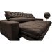 Sofá Retrátil e Reclinável 2,95m Molas Ensacadas Cama inBox Spazus com Bordado 3D Velusoft Café
