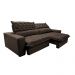 Sofá Retrátil e Reclinável 2,95m Molas Ensacadas Cama inBox Spazus com Bordado 3D Velusoft Café
