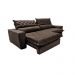 Sofá Retrátil e Reclinável 2,95m Molas Ensacadas Cama inBox Spazus com Bordado 3D Velusoft Café