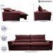 Sofá Retrátil e Reclinável 2,95m Molas Ensacadas Cama inBox Spazus com Bordado 3D Velusoft Vinho