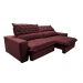 Sofá Retrátil e Reclinável 2,95m Molas Ensacadas Cama inBox Spazus com Bordado 3D Velusoft Vinho