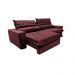 Sofá Retrátil e Reclinável 2,95m Molas Ensacadas Cama inBox Spazus com Bordado 3D Velusoft Vinho