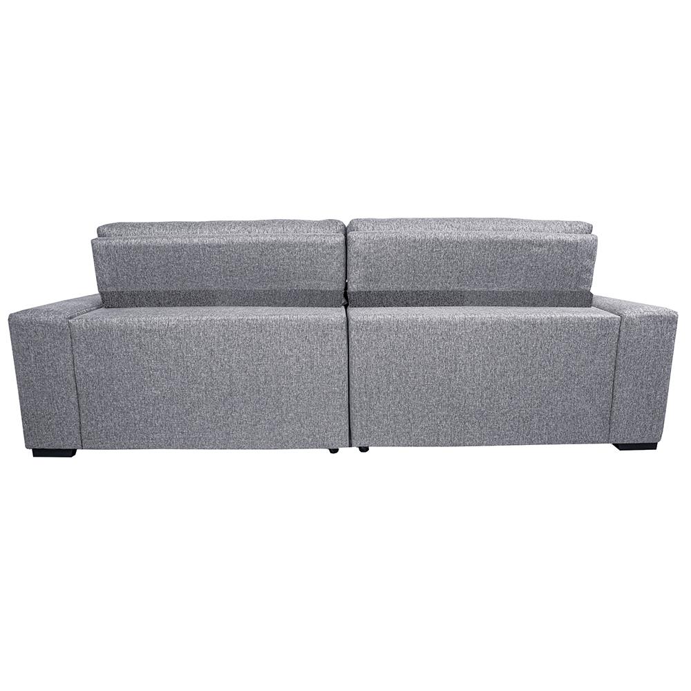 Sofá Retrátil e Reclinável 2,95m Molas Ensacadas Cama inBox Style Thermo Gel Linho Cinza Claro