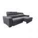 Sofá Retrátil e Reclinável 2,95m Molas Ensacadas Cama inBox Style Thermo Gel Linho Cinza Escuro