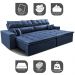 Sofá Retrátil e Reclinável 3,12m Luxos Cama inBox Velusoft Azul