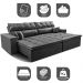 Sofá Retrátil e Reclinável 3,12m Luxos Cama inBox Velusoft Cinza
