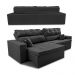 Sofá Retrátil e Reclinável 3,12m Luxos Cama inBox Velusoft Preto