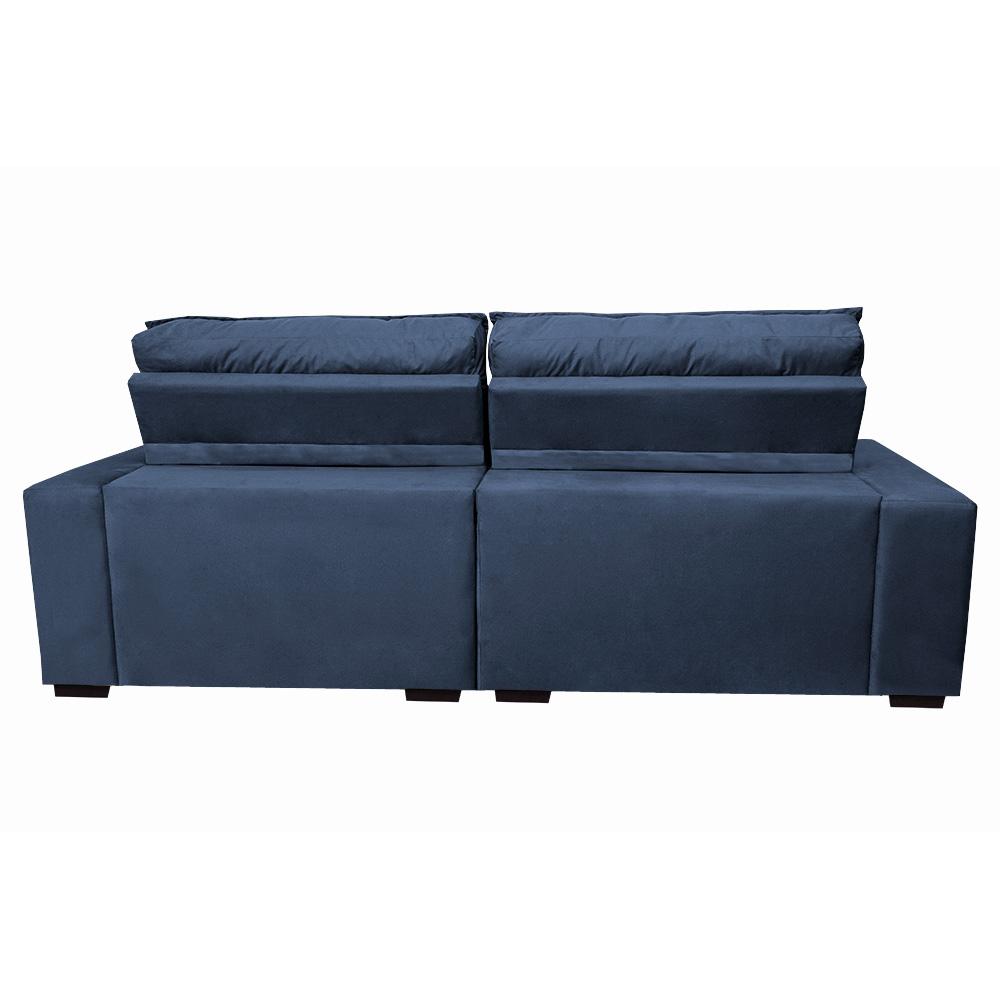 Sofá Retrátil e Reclinável 3,12m Molas Ensacadas Cama inBox Catar Velusoft Azul