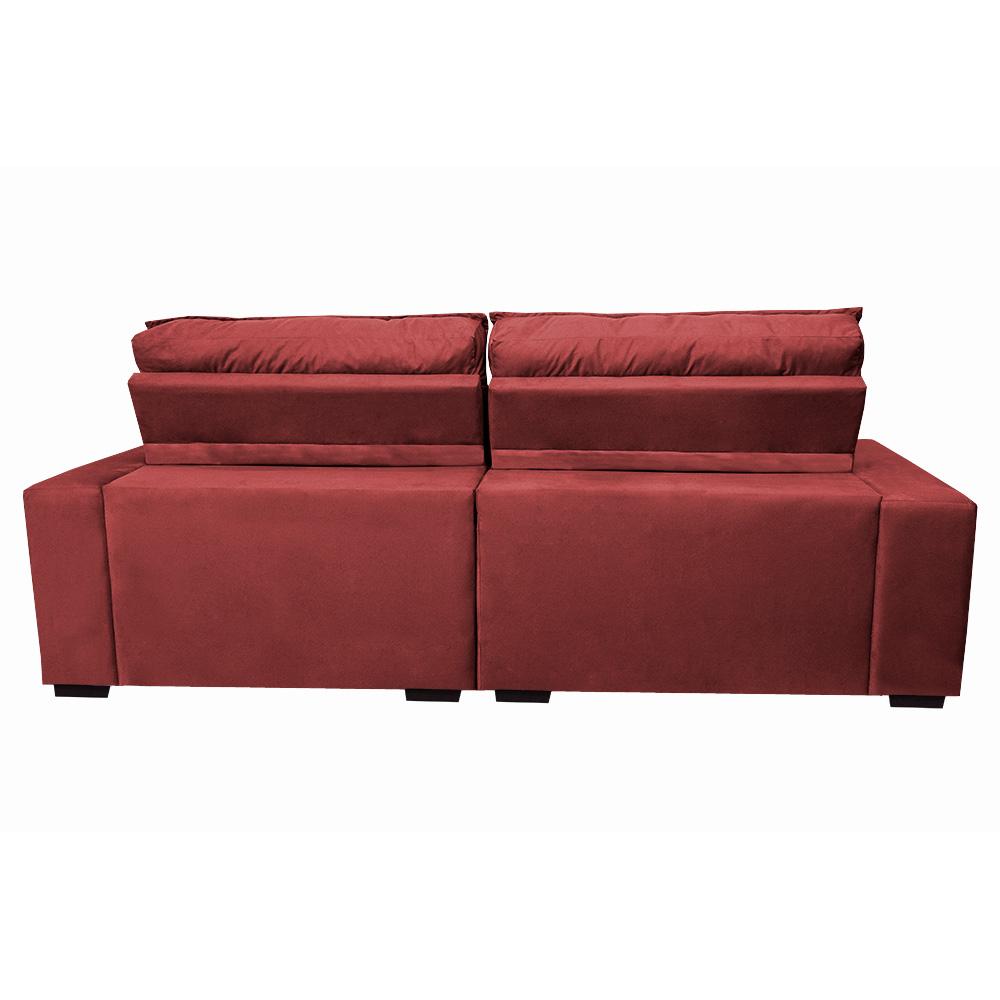 Sofá Retrátil e Reclinável 3,12m Molas Ensacadas Cama inBox Catar Velusoft Vermelho