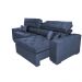 Sofá Retrátil e Reclinável 3,12m com Molas Cama inBox Estilo Suede Velusoft Azul