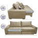 Sofá Retrátil e Reclinável 3,12m com Molas Ensacadas Cama Inbox Supreme Tecido Suede Velusoft Bege