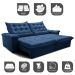 Sofá Retrátil e Reclinável 3,15m Cama inBox Big Fresh com SoftGel D40 Velupluma Azul