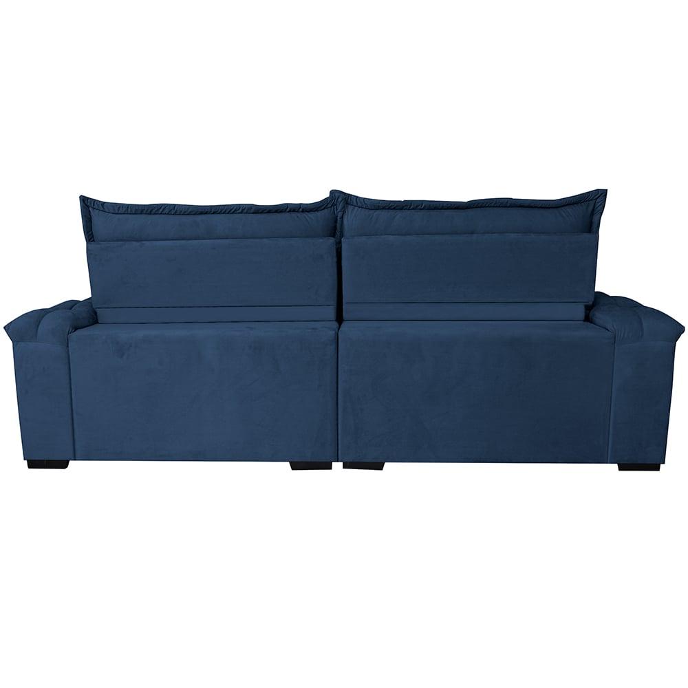 Sofá Retrátil e Reclinável 3,15m Cama inBox Big Fresh com SoftGel D40 Velupluma Azul