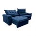 Sofá Retrátil e Reclinável 3,15m Cama inBox Big Fresh com SoftGel D40 Velupluma Azul