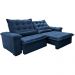 Sofá Retrátil e Reclinável 3,15m Cama inBox Big Fresh com SoftGel D40 Velupluma Azul