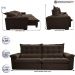 Sofá Retrátil e Reclinável 3,15m Cama inBox Big Fresh com SoftGel D40 Velupluma Café