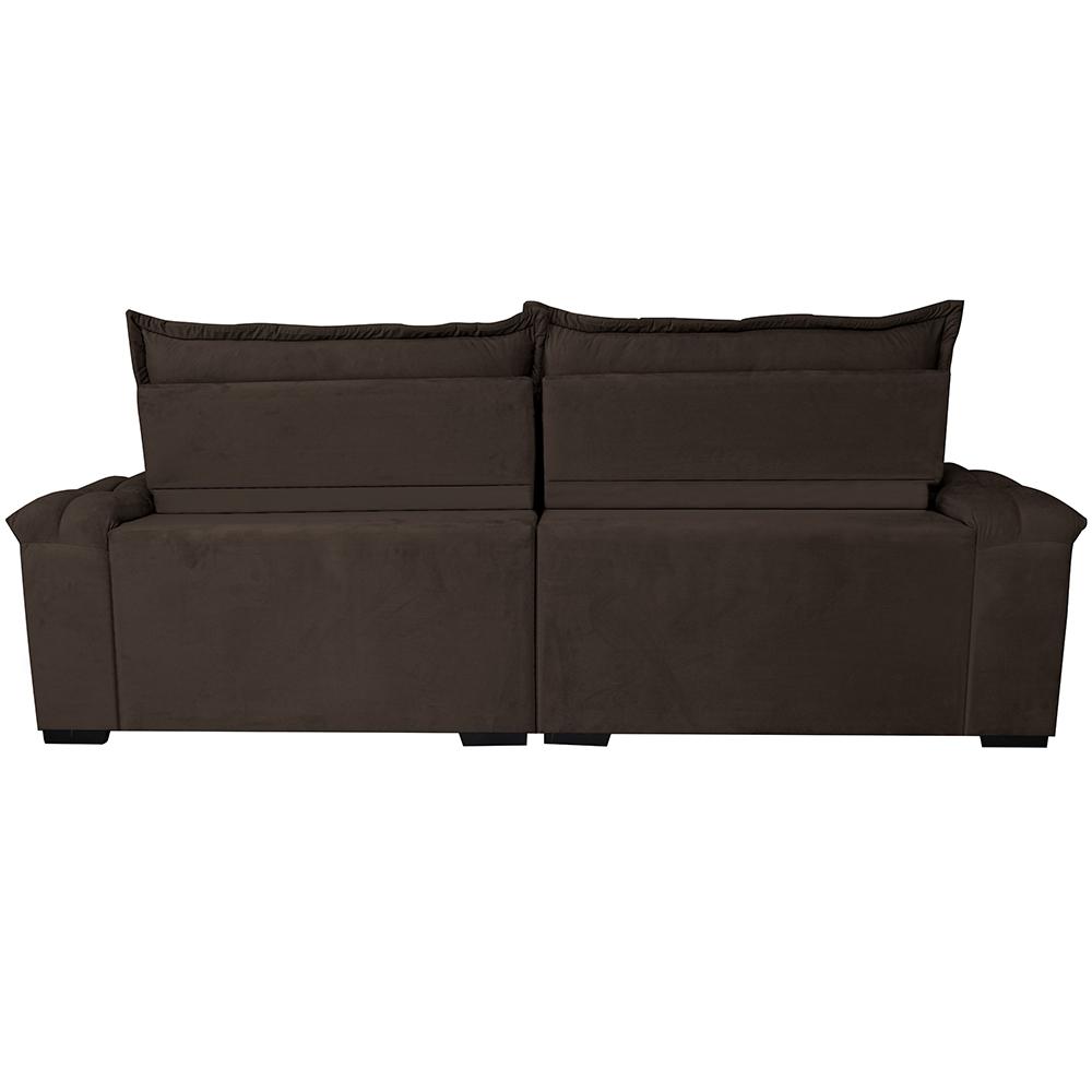 Sofá Retrátil e Reclinável 3,15m Cama inBox Big Fresh com SoftGel D40 Velupluma Café