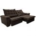Sofá Retrátil e Reclinável 3,15m Cama inBox Big Fresh com SoftGel D40 Velupluma Café