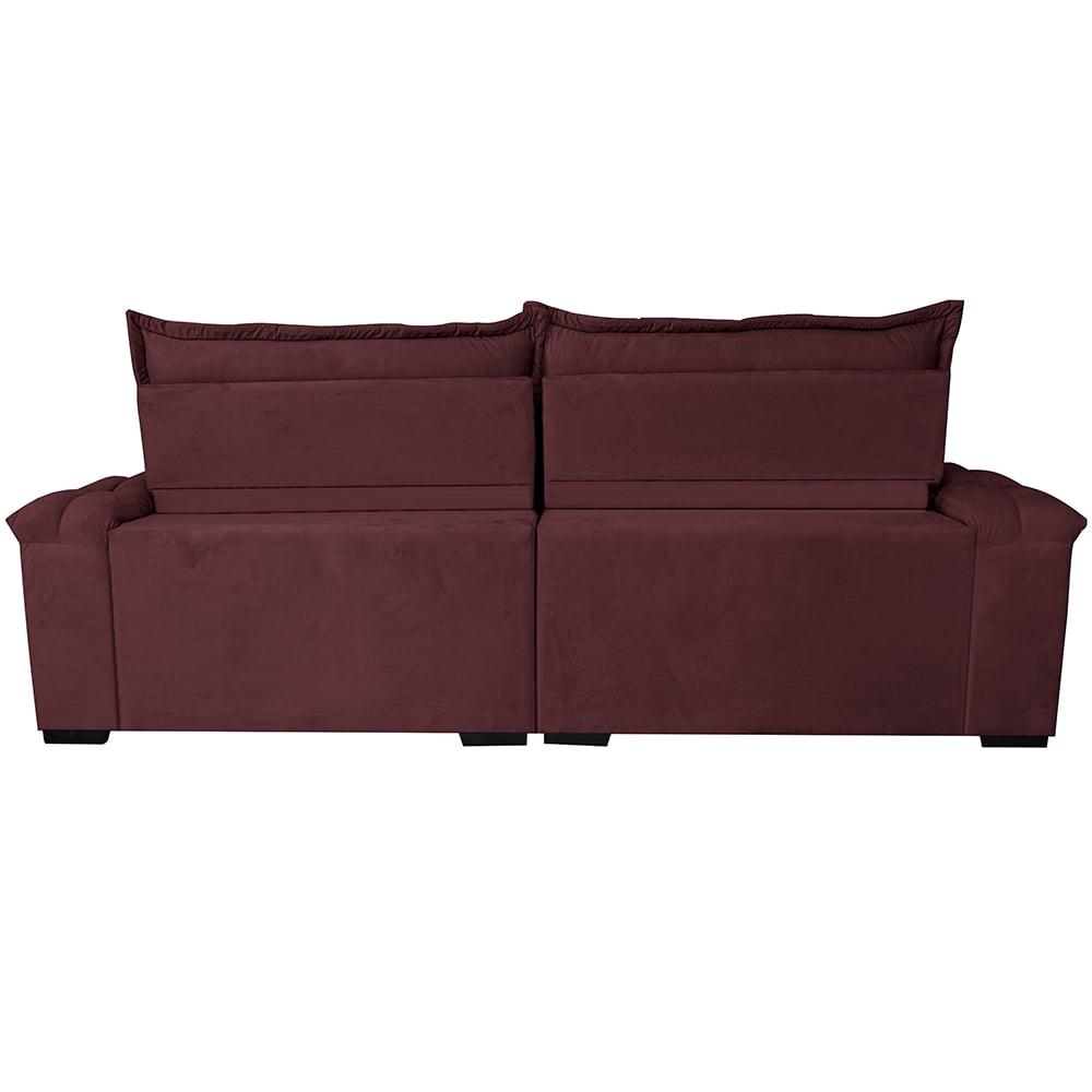 Sofá Retrátil e Reclinável 3,15m Cama inBox Big Fresh com SoftGel D40 Velupluma Vinho