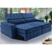 Sofá Retrátil e Reclinável 3,15m Cama inBox Big Puffer com SoftGel D40 Velupluma Azul