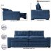 Sofá Retrátil e Reclinável 3,15m Cama inBox Big Puffer com SoftGel D40 Velupluma Azul