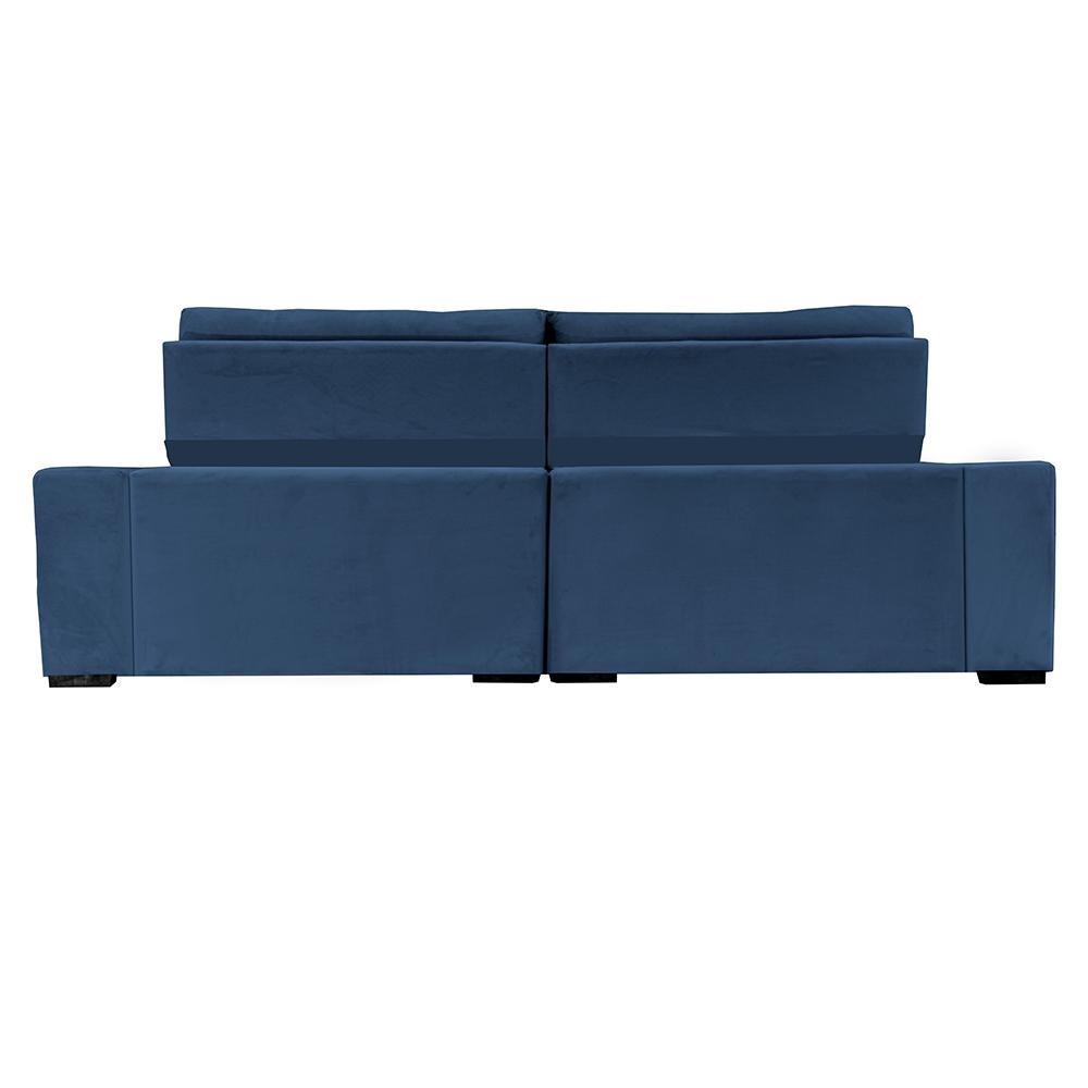 Sofá Retrátil e Reclinável 3,15m Cama inBox Big Puffer com SoftGel D40 Velupluma Azul