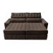 Sofá Retrátil e Reclinável 3,15m Cama inBox Big Puffer com SoftGel D40 Velupluma Café