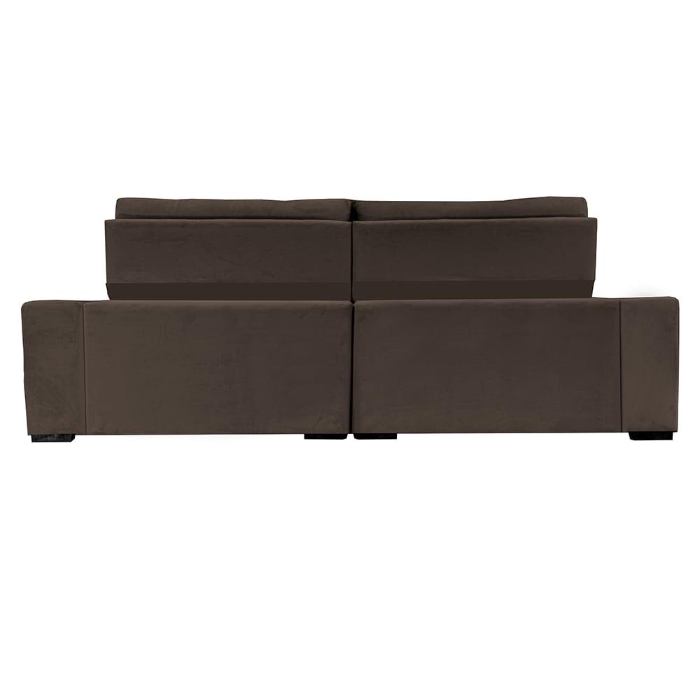 Sofá Retrátil e Reclinável 3,15m Cama inBox Big Puffer com SoftGel D40 Velupluma Café