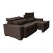 Sofá Retrátil e Reclinável 3,15m Cama inBox Big Puffer com SoftGel D40 Velupluma Café