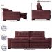 Sofá Retrátil e Reclinável 3,15m Cama inBox Big Puffer com SoftGel D40 Velupluma Vinho