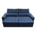 Sofá Retrátil e Reclinável 3,15m Cama inBox Big Star com SoftGel D40 Velupluma Azul
