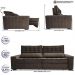 Sofá Retrátil e Reclinável 3,15m Cama inBox Big Star com SoftGel D40 Velupluma Café